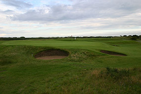 Side view of the 13th green