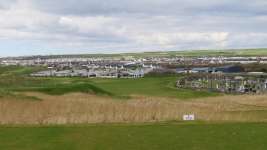 1st tee shot with cemetery on the right