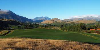 Looking down across the 1st/8th double green