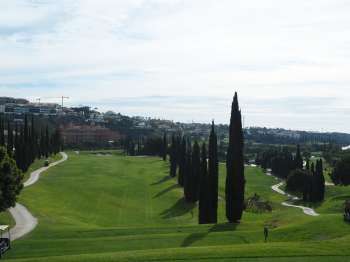 Tee shot on the short par four 7th hole