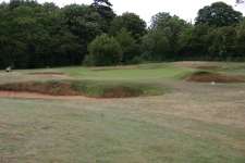 Nasty bunkering surrounds the short 10th green