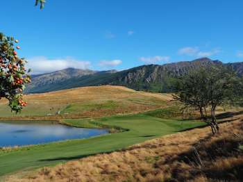 View of the 9th green from the 1st hole