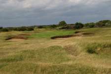 Green at the tricky par three 16th