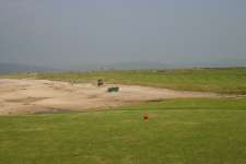 The famous 1st tee shot at Machrihanish