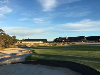 Approaching the par four 18th green