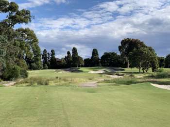 Dangerously bunkered short 15th